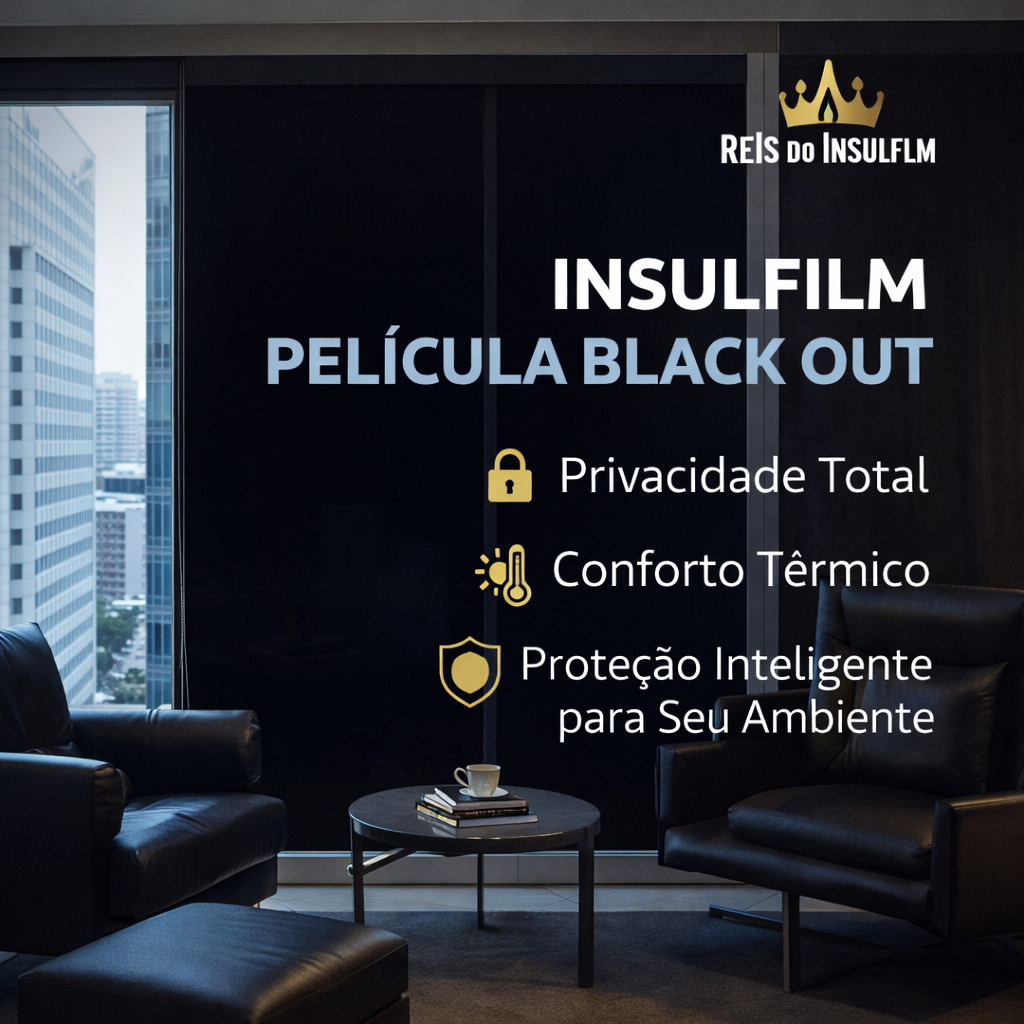 Insulfilm Película Black Out Privacidade Total, Conforto Térmico e Proteção Inteligente para Seu Ambiente - Reis do Insulfilm