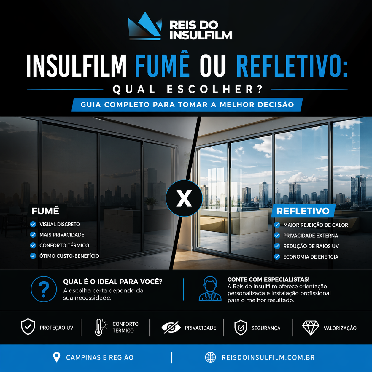 Insulfilm fumê ou refletivo qual escolher Guia completo para tomar a melhor decisão - Reis do Insulfilm