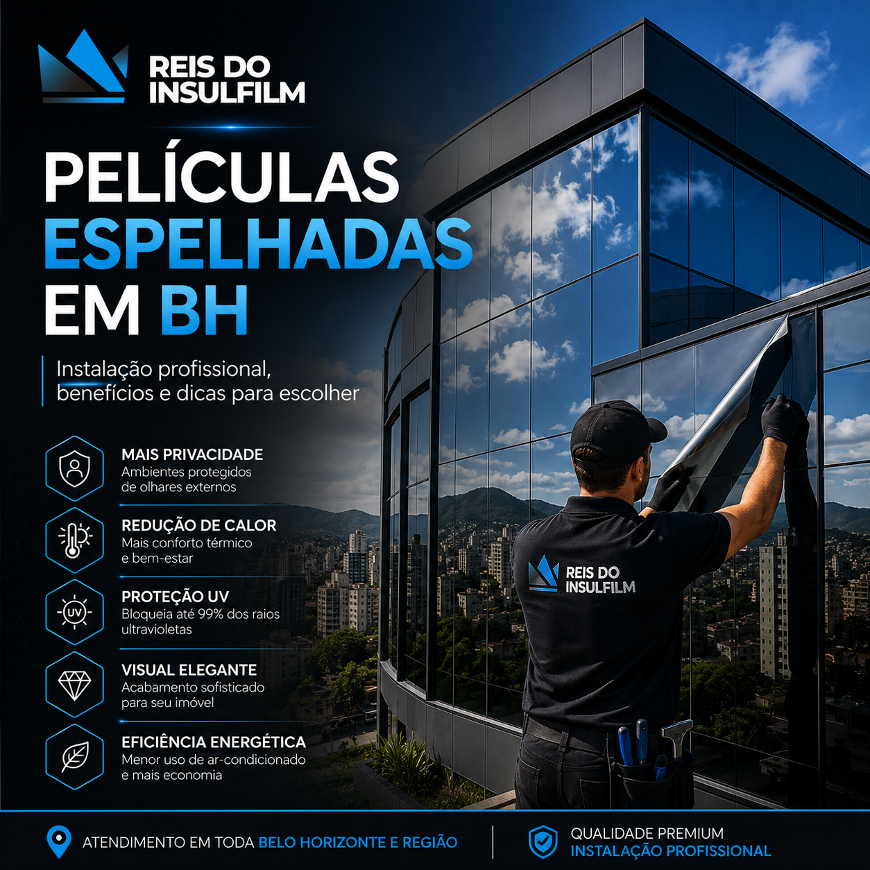 Películas espelhadas em BH Instalação profissional, benefícios e dicas para escolher