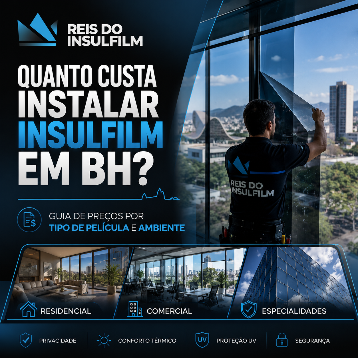 Quanto custa instalar insulfilm em BH Guia de preços por tipo de película e ambiente - Reis do Insulfilm